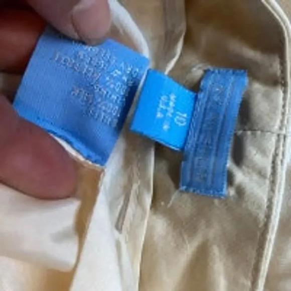 J.McLaughlin 100% Silk Beige Flare Leg Dress Pants Women Size 10 Pockets - Picture 4 of 7